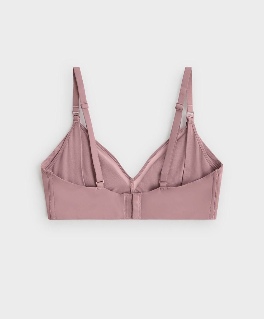 Soft Mauve Oysho Tulle Nursing Bra | ZLWM13708