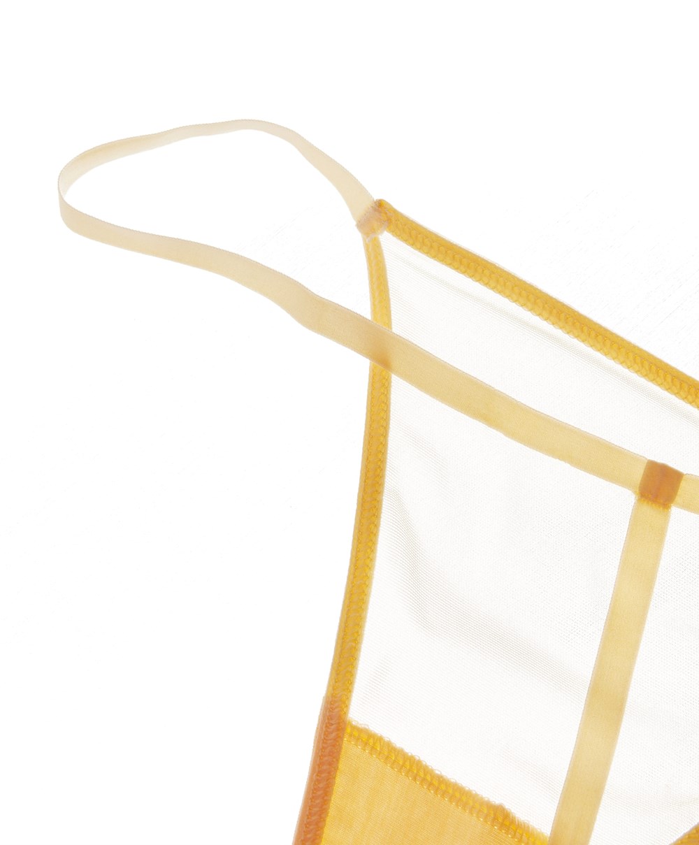 Soft Yellow Oysho Strappy Tulle Thong | OFLT79108