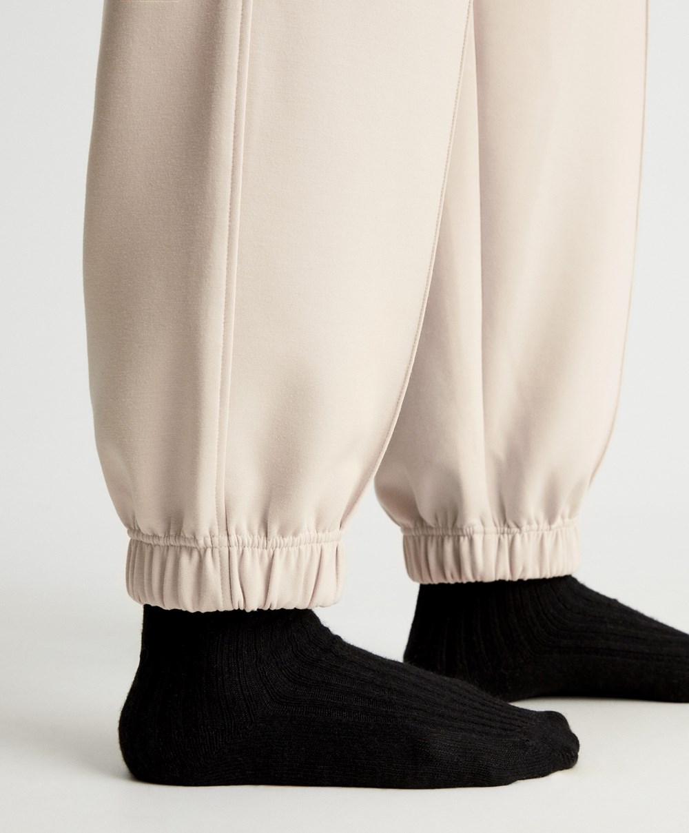 Stone Oysho Joggers With Interlock Detail | JUSV63920