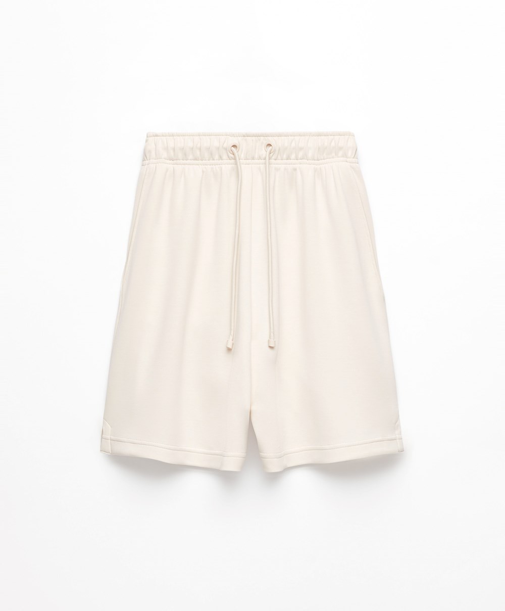 Stone Oysho Soft Touch Modal Bermuda Shorts | FIVN81362