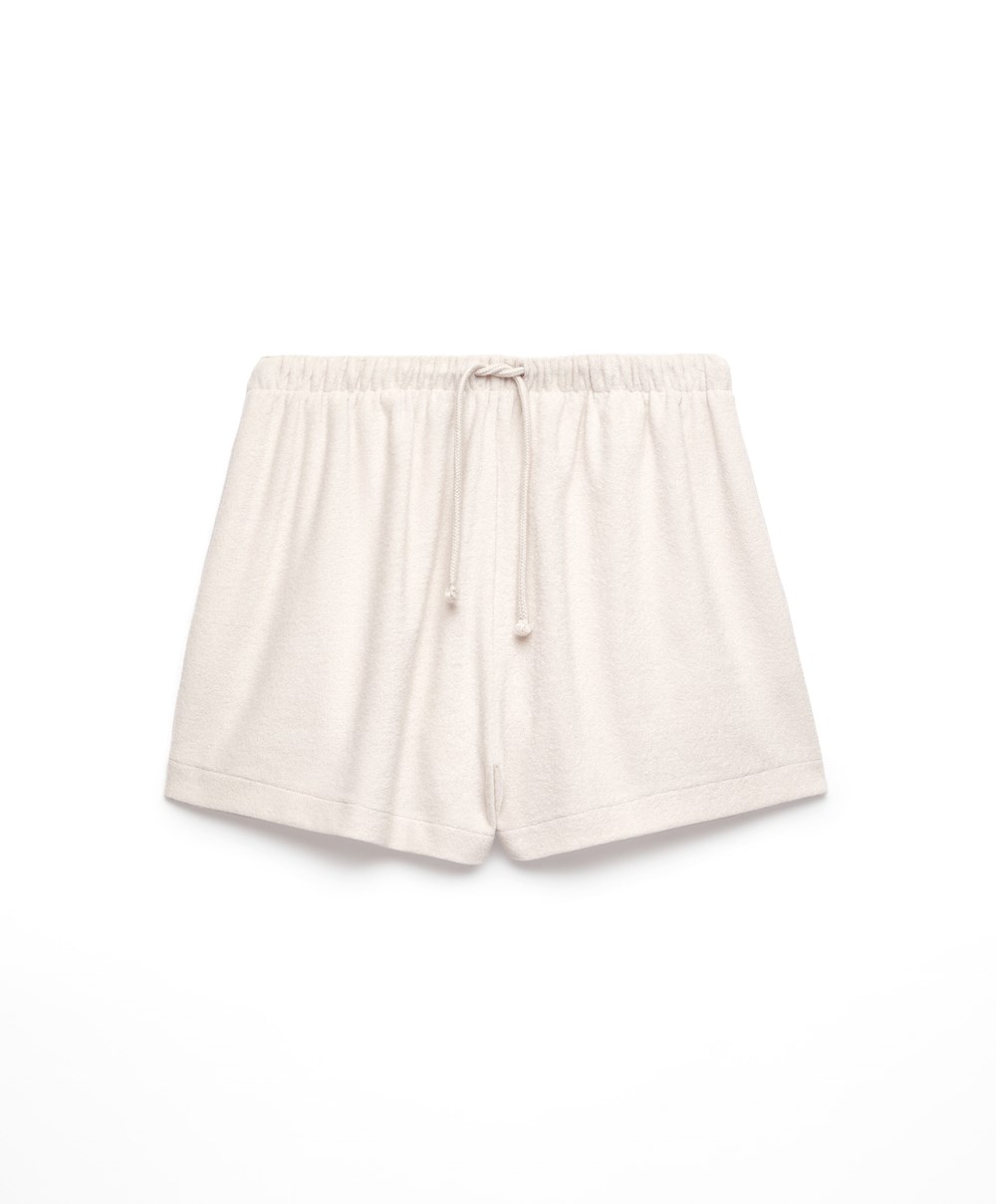 Stone Oysho Towel-effect Shorts | QDVA23470