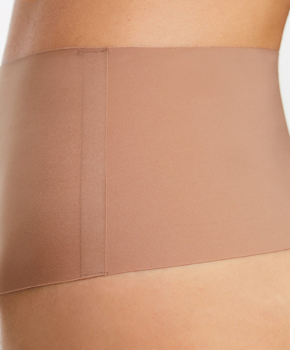 Tan Oysho High-waisted Invisible Laser-cut Thong | ZFMO86710