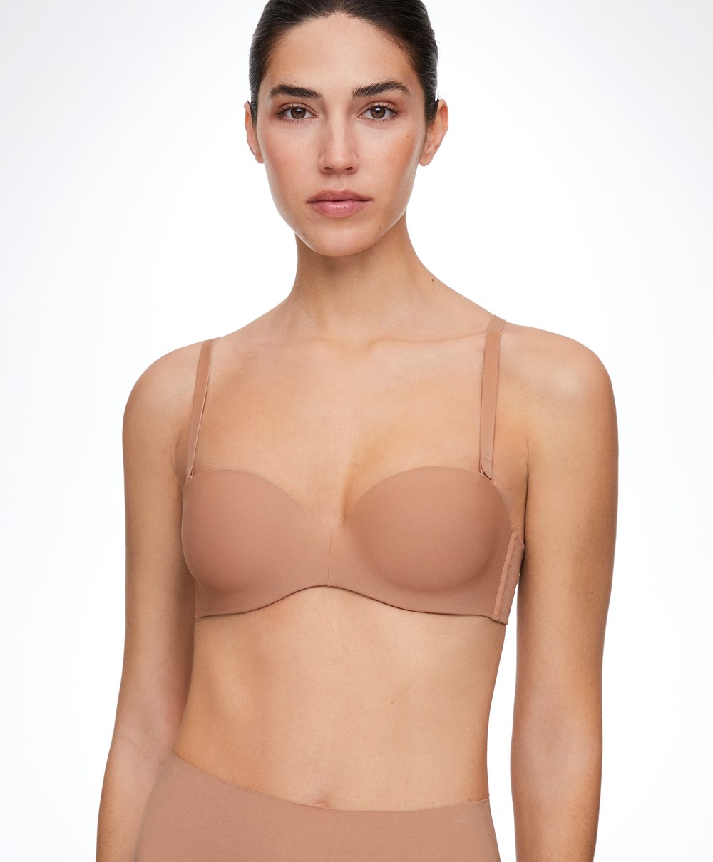 Tan Oysho Polyamide Push-up Bra With Removable Straps | PYFQ73481