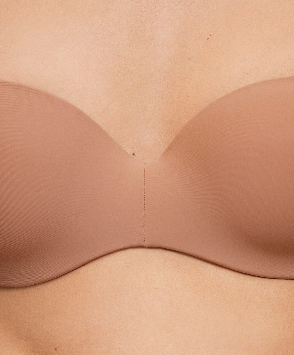 Tan Oysho Polyamide Push-up Bra With Removable Straps | PYFQ73481