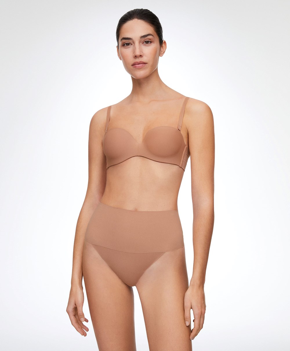 Tan Oysho Polyamide Push-up Bra With Removable Straps | PYFQ73481