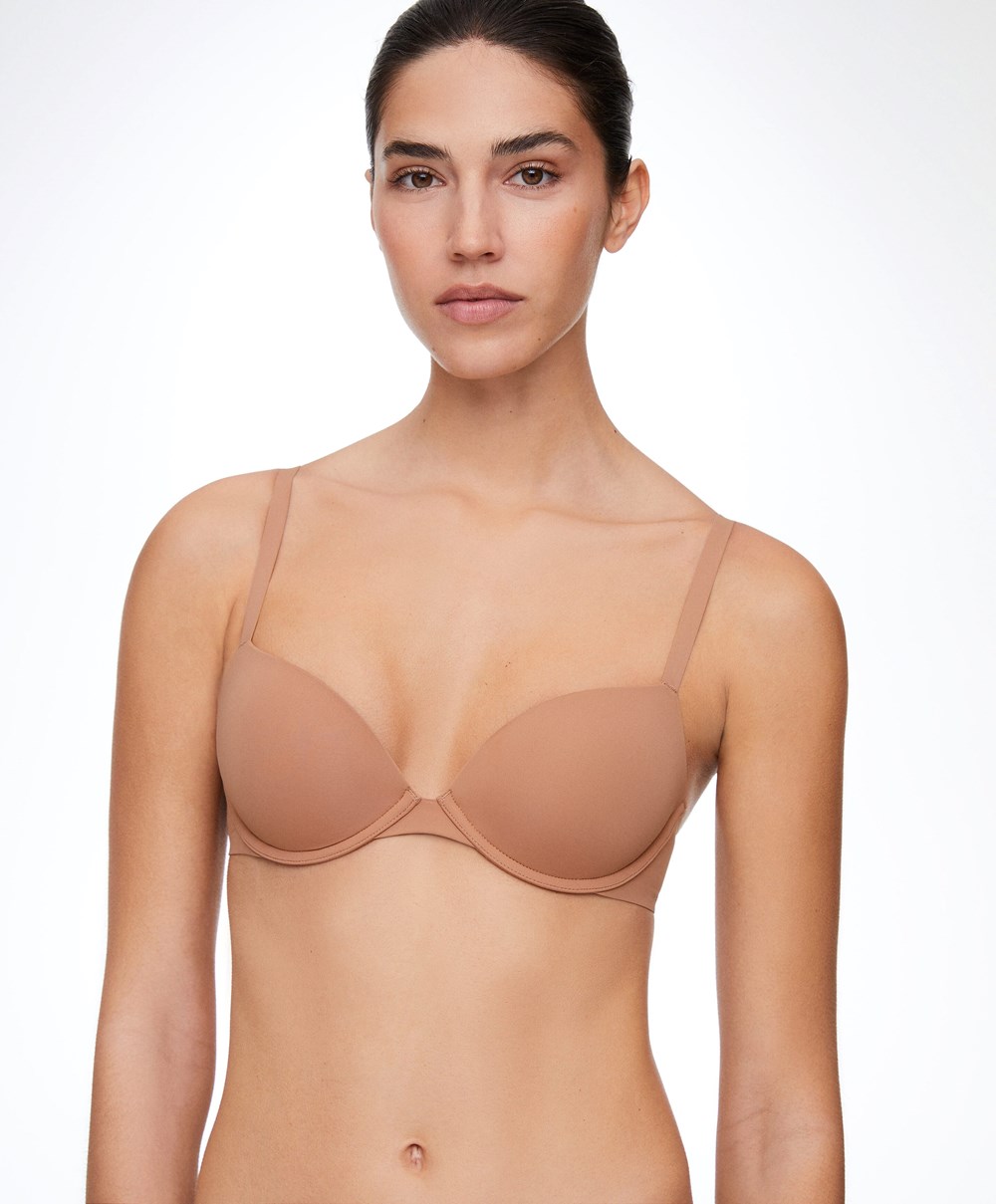 Tan Oysho Push-up Classic Bra In Polyamide | KUCW10924