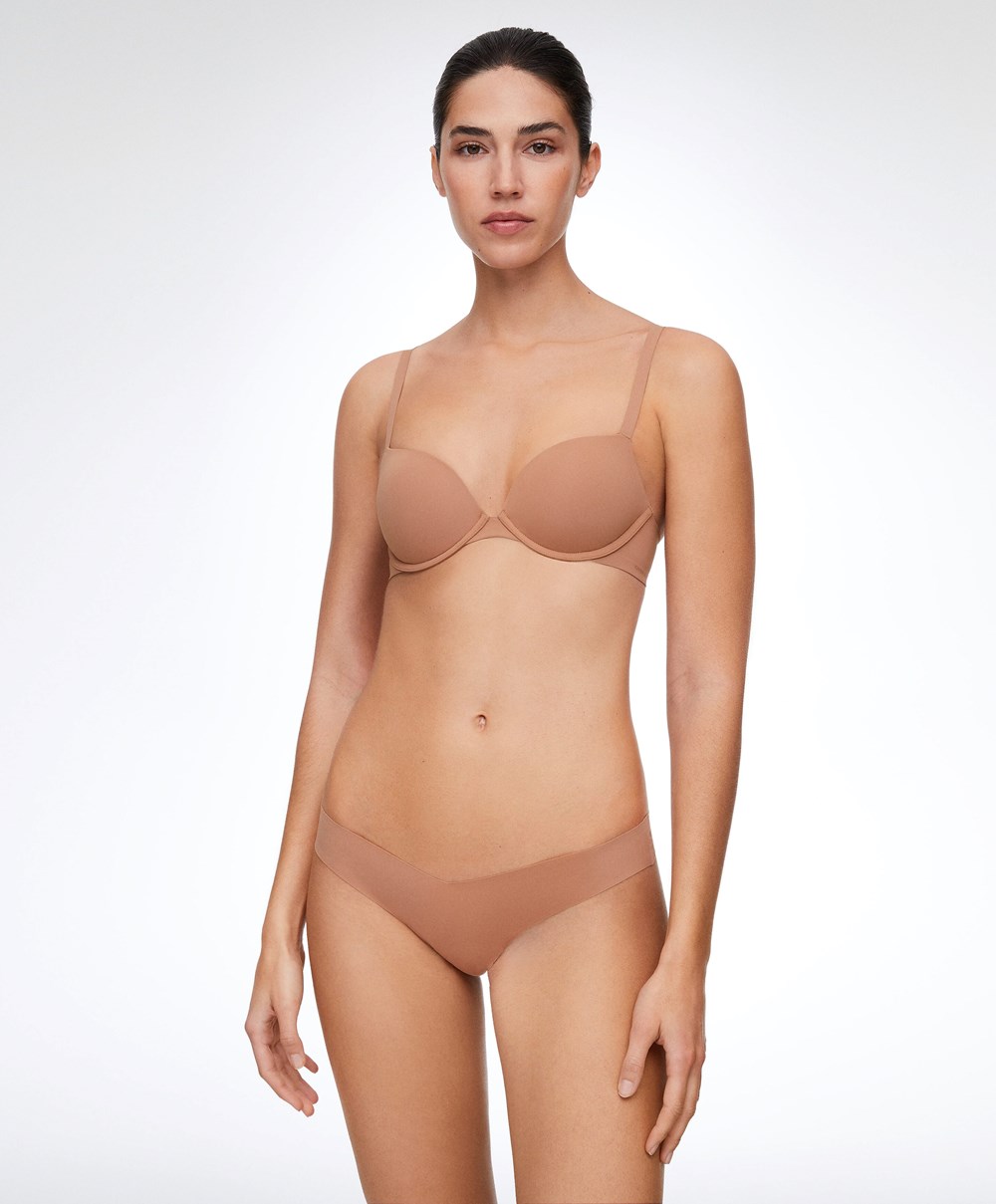 Tan Oysho Push-up Classic Bra In Polyamide | KUCW10924