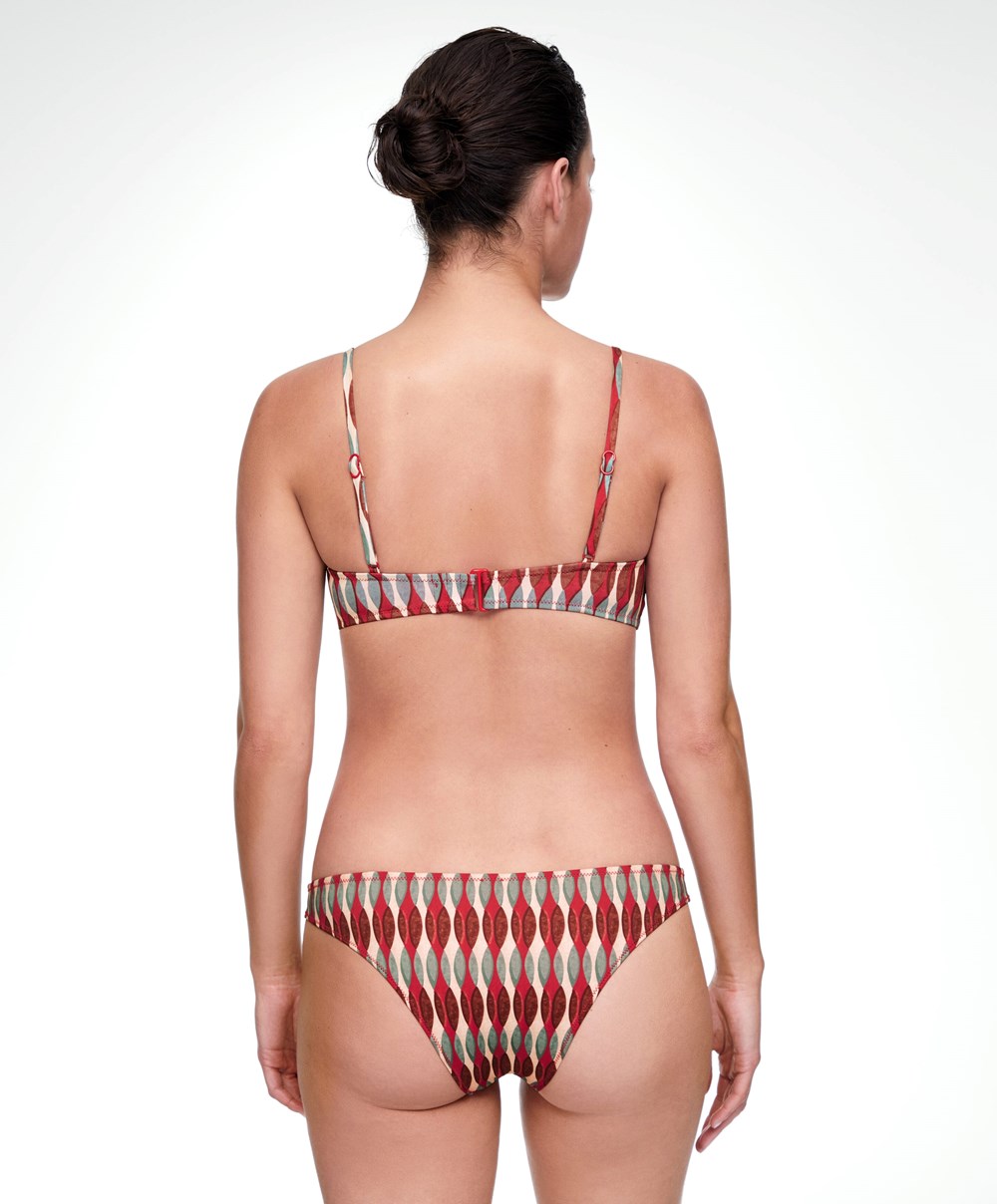 Terracotta Oysho Mid-rise Bikini Briefs | XQDN36785