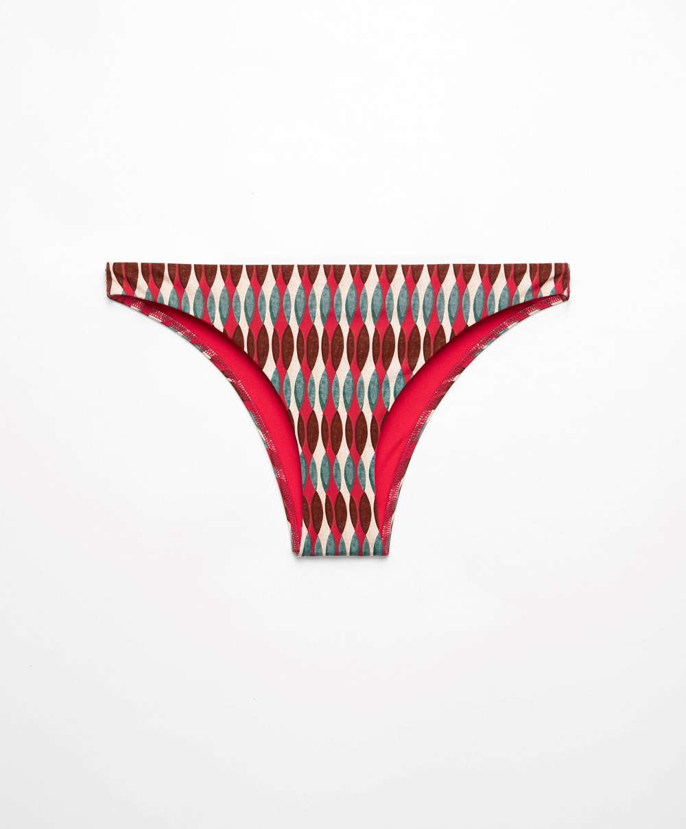 Terracotta Oysho Mid-rise Bikini Briefs | XQDN36785