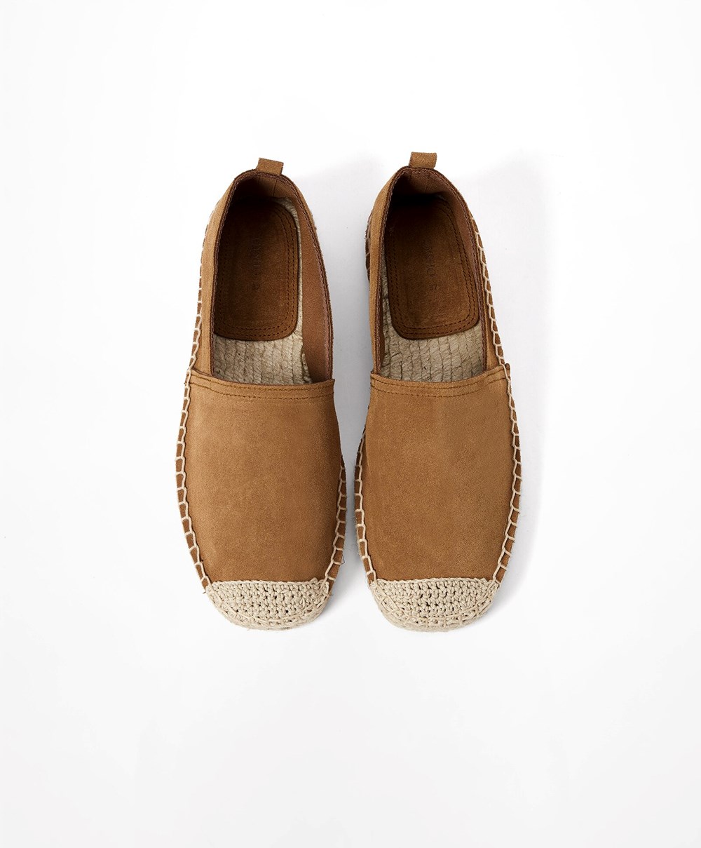 Toasted Brown Oysho Natural Leather Espadrilles | IGYF42571