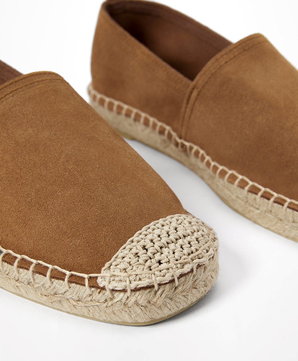 Toasted Brown Oysho Natural Leather Espadrilles | IGYF42571