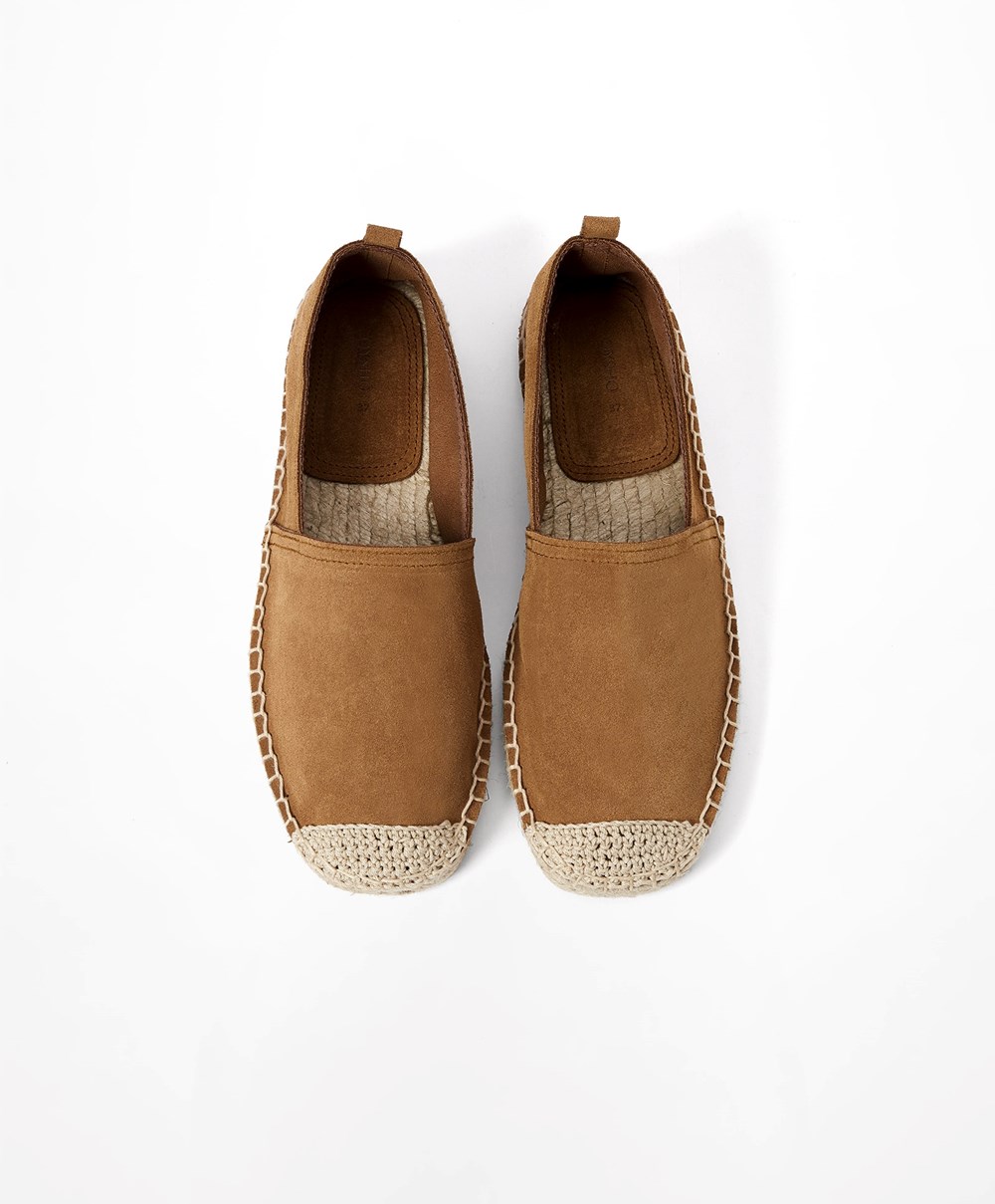 Toasted Brown Oysho Natural Leather Espadrilles | RHAL58493