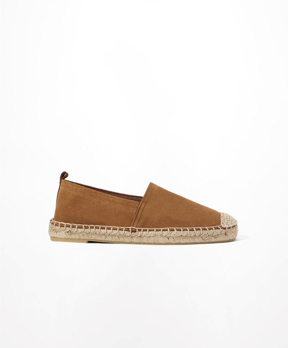 Toasted Brown Oysho Natural Leather Espadrilles | RHAL58493