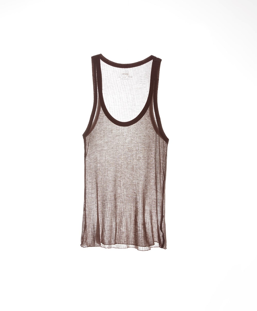 Tobacco Brown Oysho Extra Fine Vest Top | NZYX24583