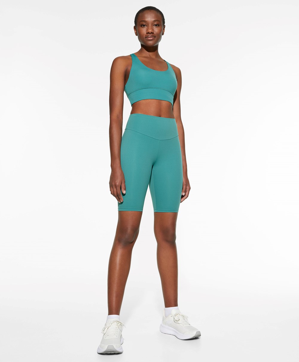 Turquoise Oysho Comfortlux High-rise 25cm Cycle Leggings | RGFP97134