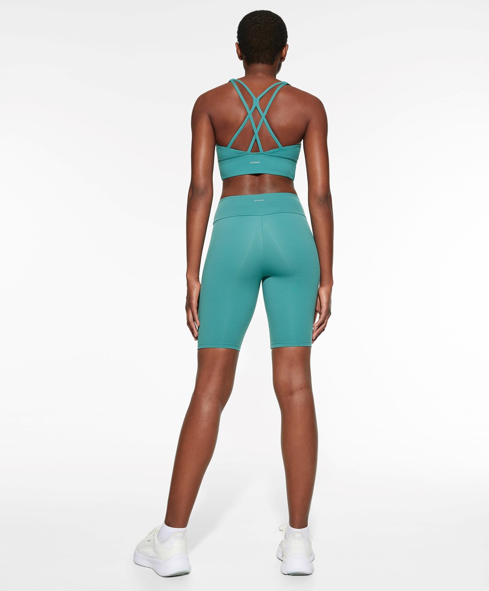 Turquoise Oysho Comfortlux High-rise 25cm Cycle Leggings | ZGWA48036