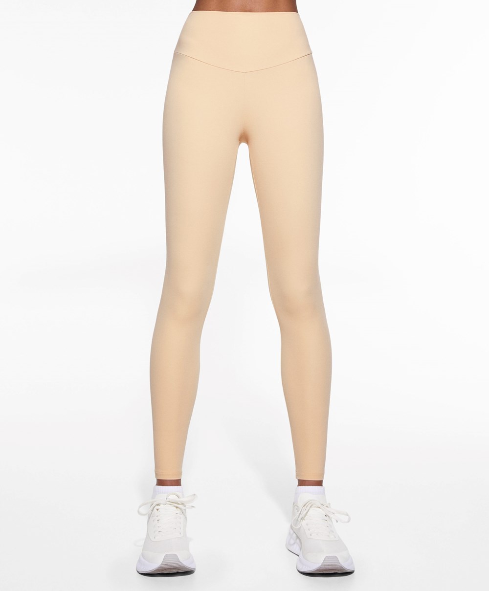 Vanilla Oysho Comfortlux High-rise Ankle-length Leggings | IRLO31695