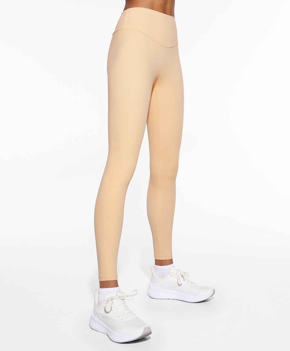 Vanilla Oysho Comfortlux High-rise Ankle-length Leggings | IRLO31695