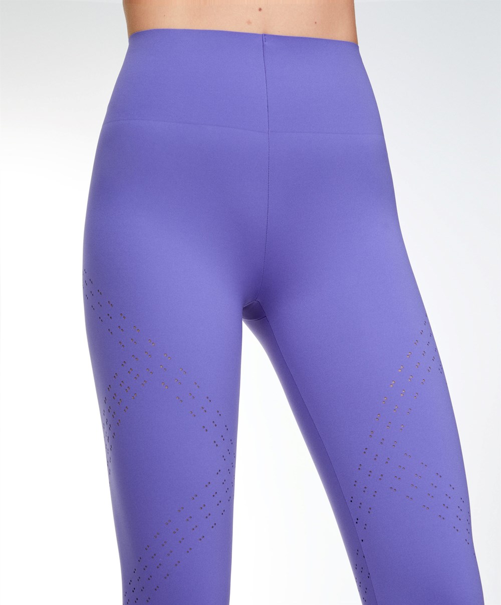 Violet Oysho Microperforated 65cm Compressive Leggings | CPTD95672