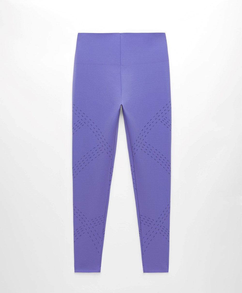 Violet Oysho Microperforated 65cm Compressive Leggings | CPTD95672