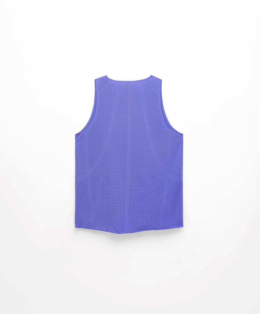 Violet Oysho Microperforated Technical Sleeveless T-shirt | SPMK13874