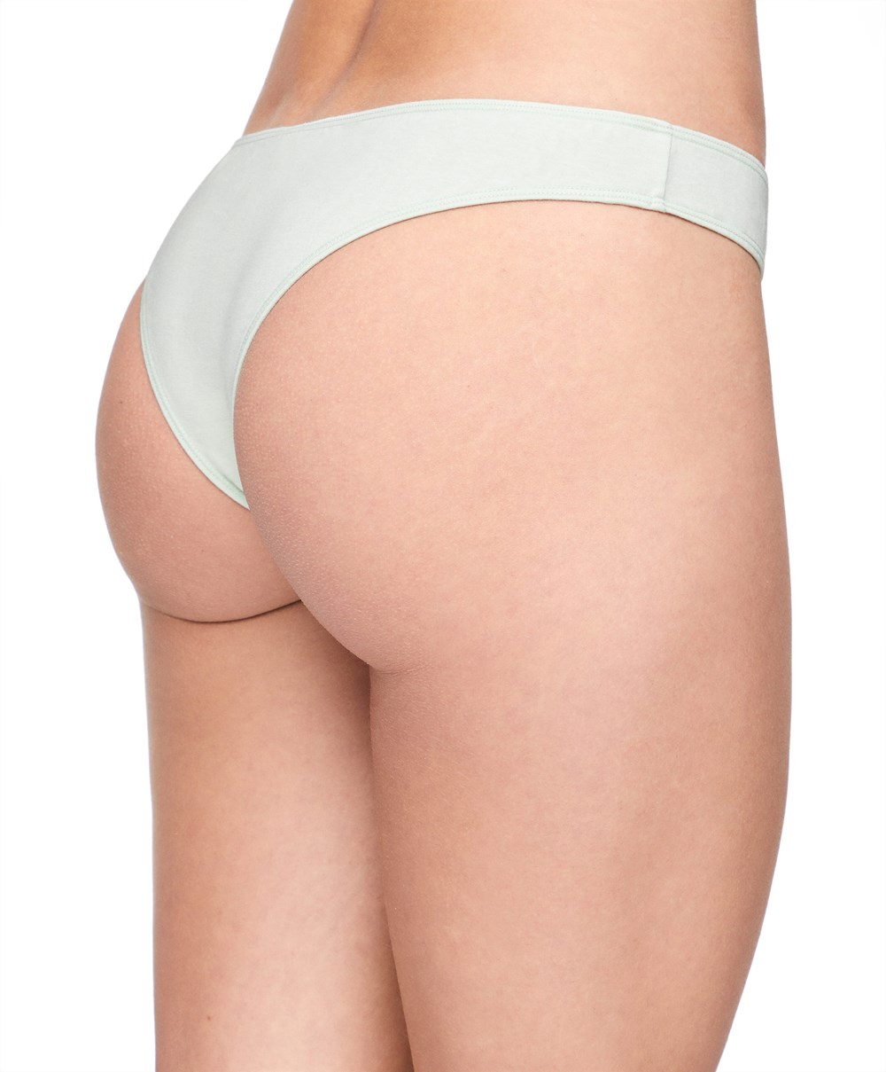 Washed Lime Oysho 7 Cotton Brazilian Briefs | GLMF54236