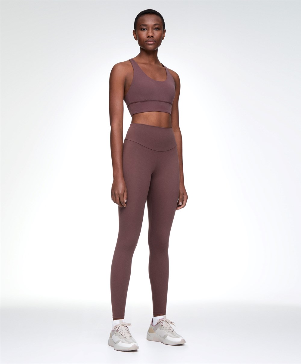 Washed Mahogany Oysho Comfortlux High-rise Ankle-length Leggings | NPHD06821