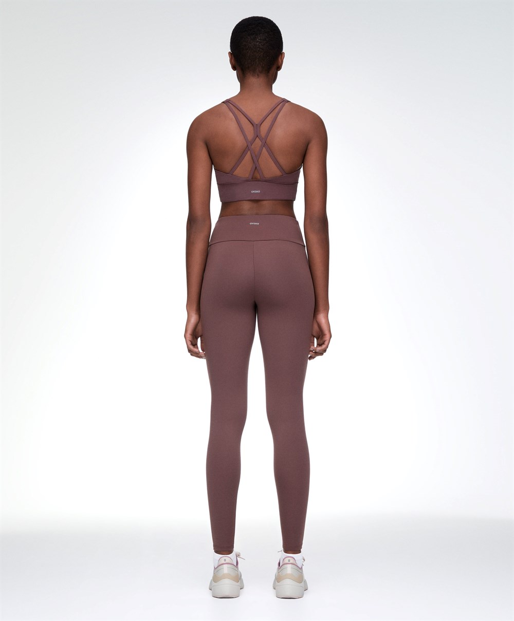 Washed Mahogany Oysho Comfortlux High-rise Ankle-length Leggings | NPHD06821