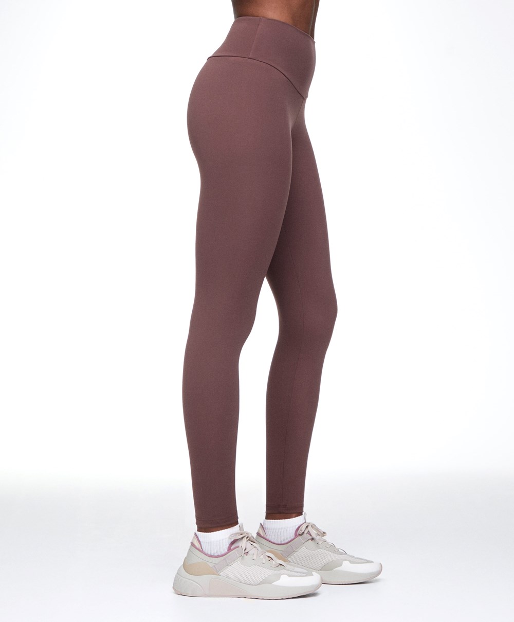 Washed Mahogany Oysho Comfortlux High-rise Ankle-length Leggings | NPHD06821