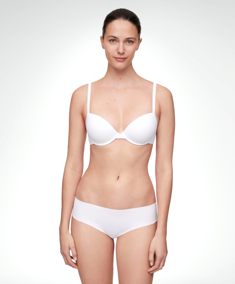 White Oysho Classic Cotton Underwired Bra | QMUD17890