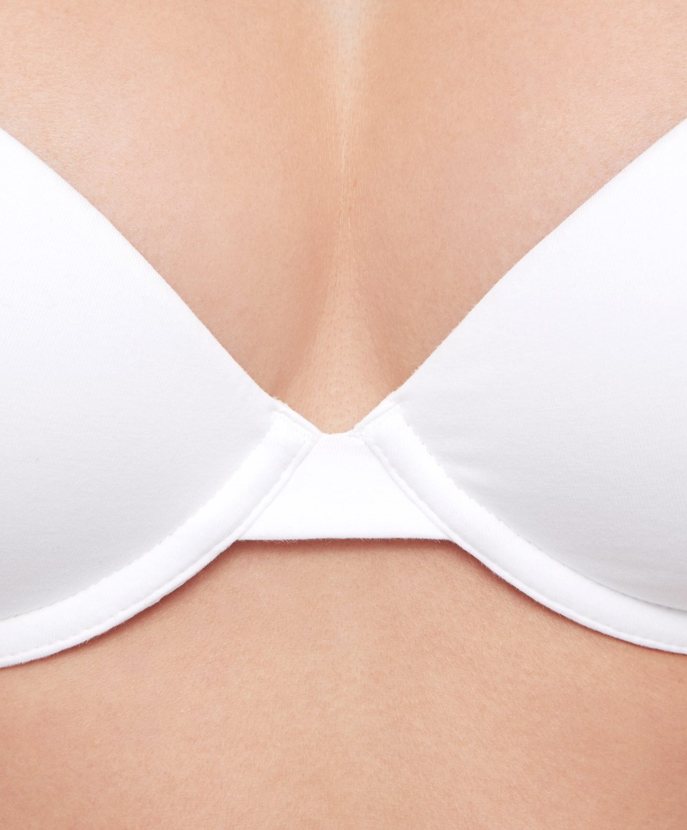 White Oysho Classic Cotton Underwired Bra | QMUD17890