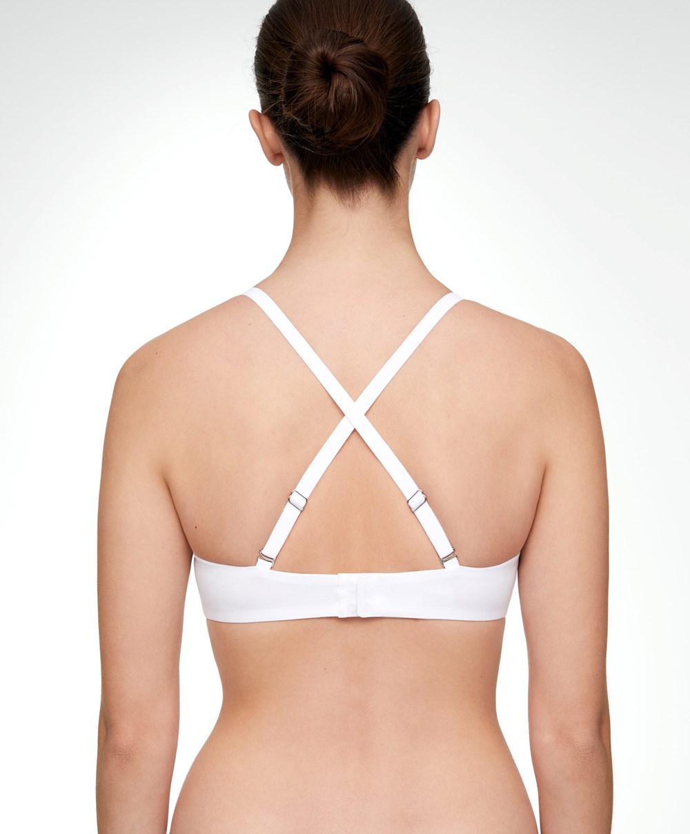 White Oysho Classic Cotton Underwired Bra | QMUD17890