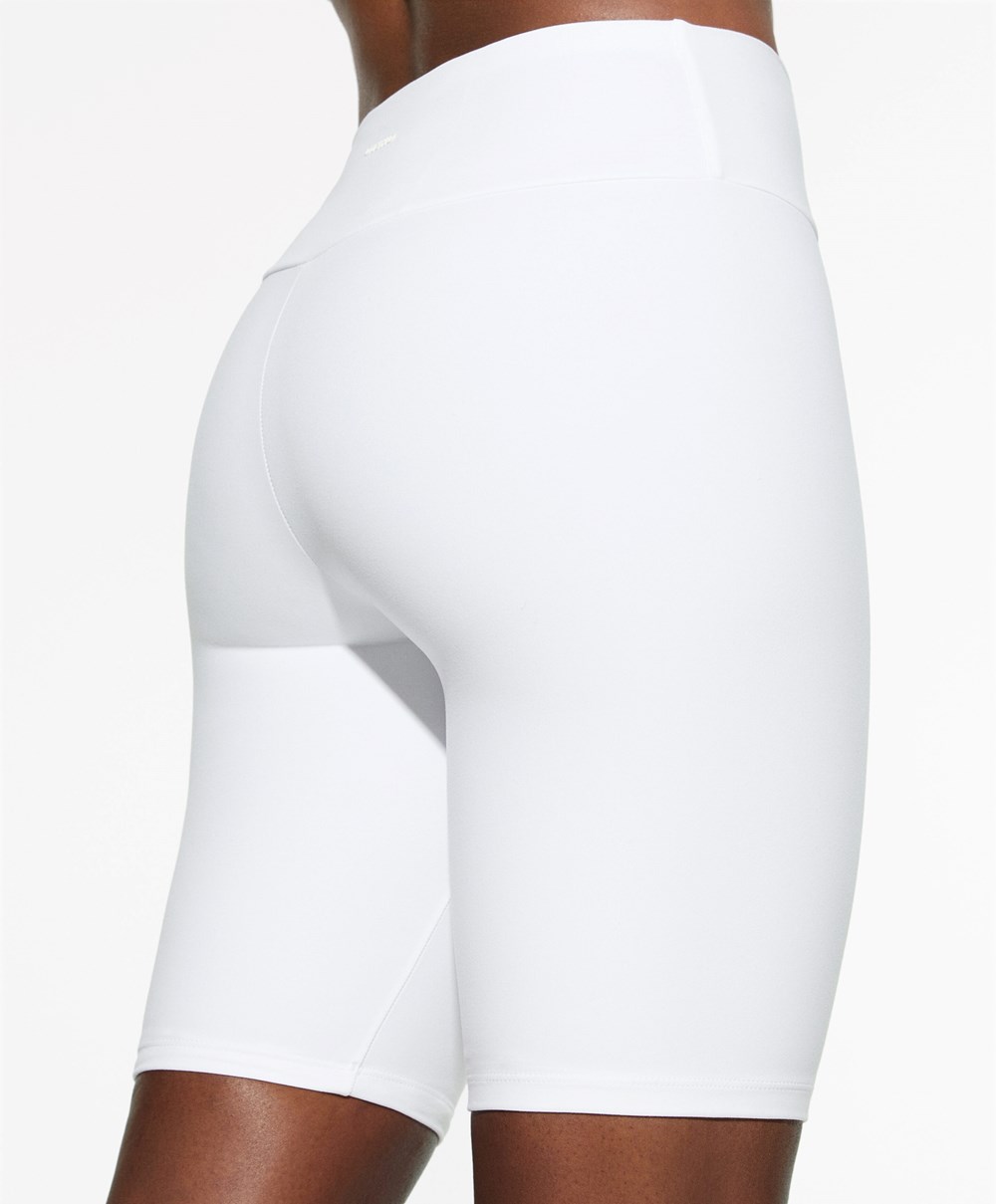 White Oysho Comfortlux High-rise 25cm Cycle Leggings | RODQ63478