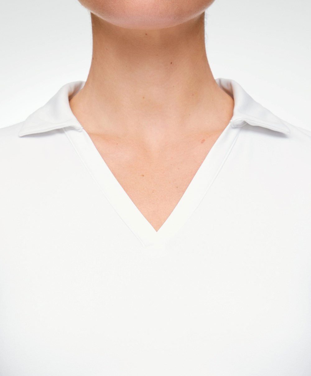 White Oysho Comfortlux Polo Shirt | XING34812