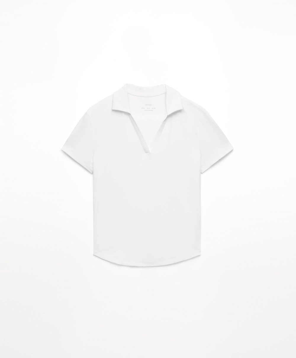 White Oysho Comfortlux Polo Shirt | XING34812