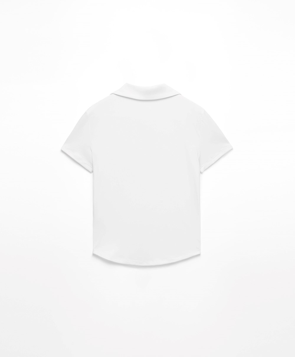 White Oysho Comfortlux Polo Shirt | XING34812