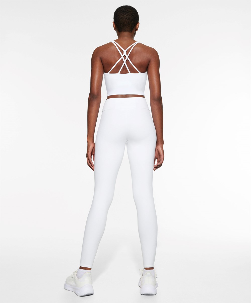 White Oysho Comfortlux Strap Tank Top | COKA69371