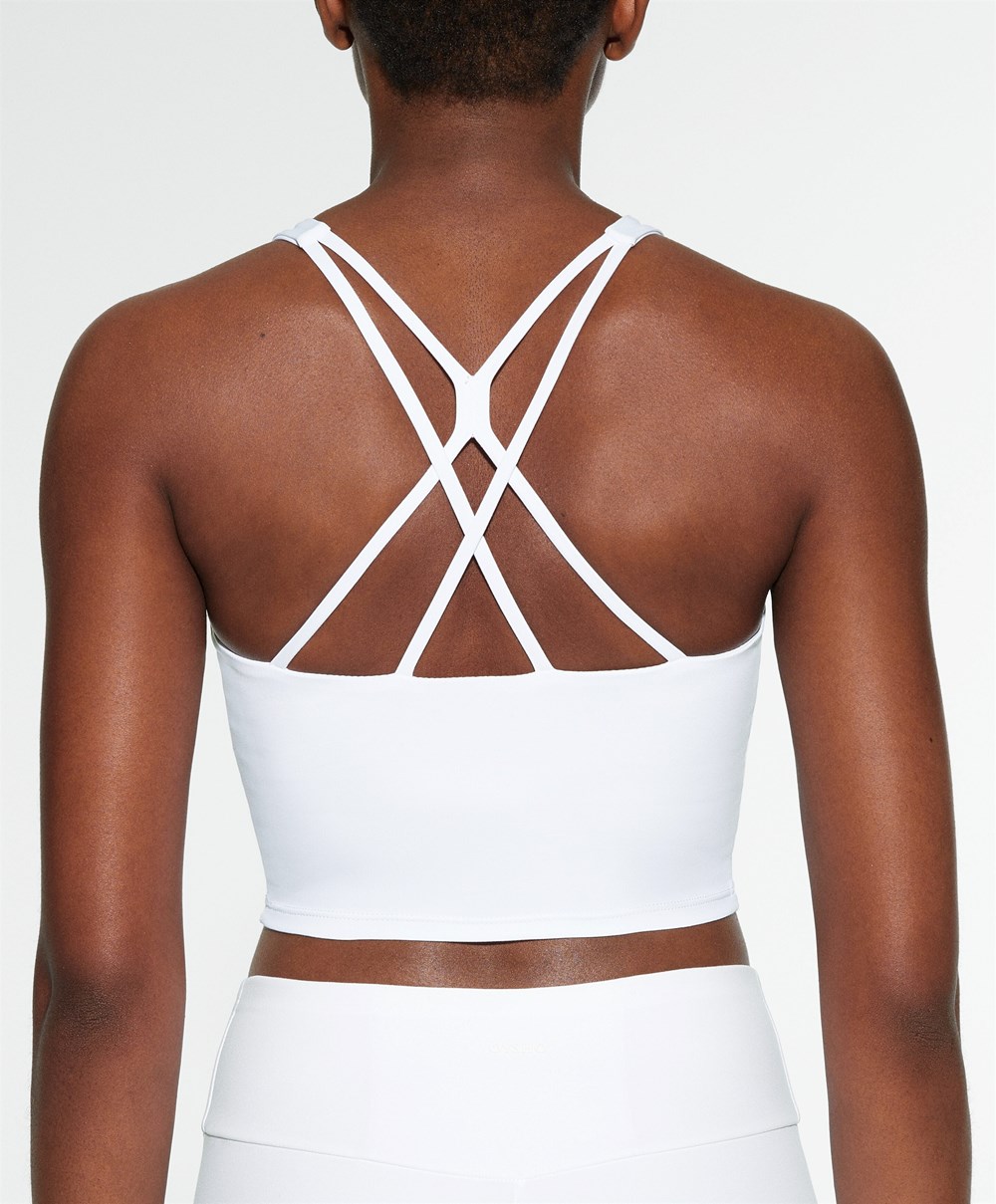 White Oysho Comfortlux Strap Tank Top | COKA69371