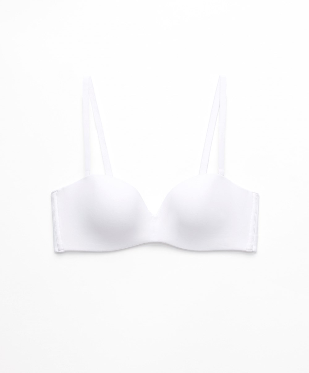 White Oysho Cotton Bra With Removable Straps | NYUG20864