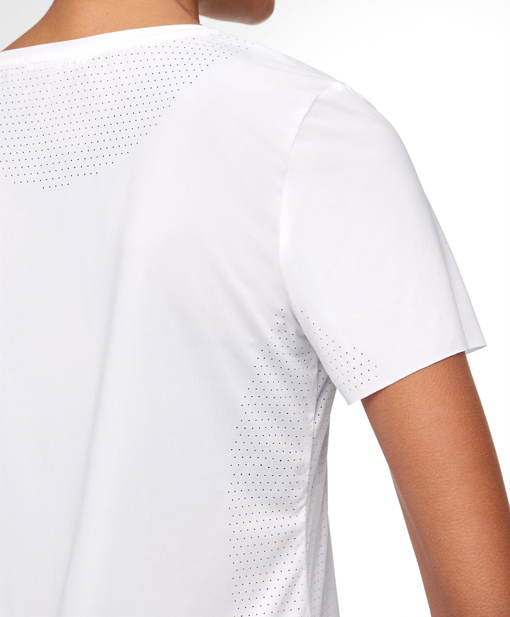 White Oysho Microperforated Short-sleeved Technical T-shirt | UXMQ01649