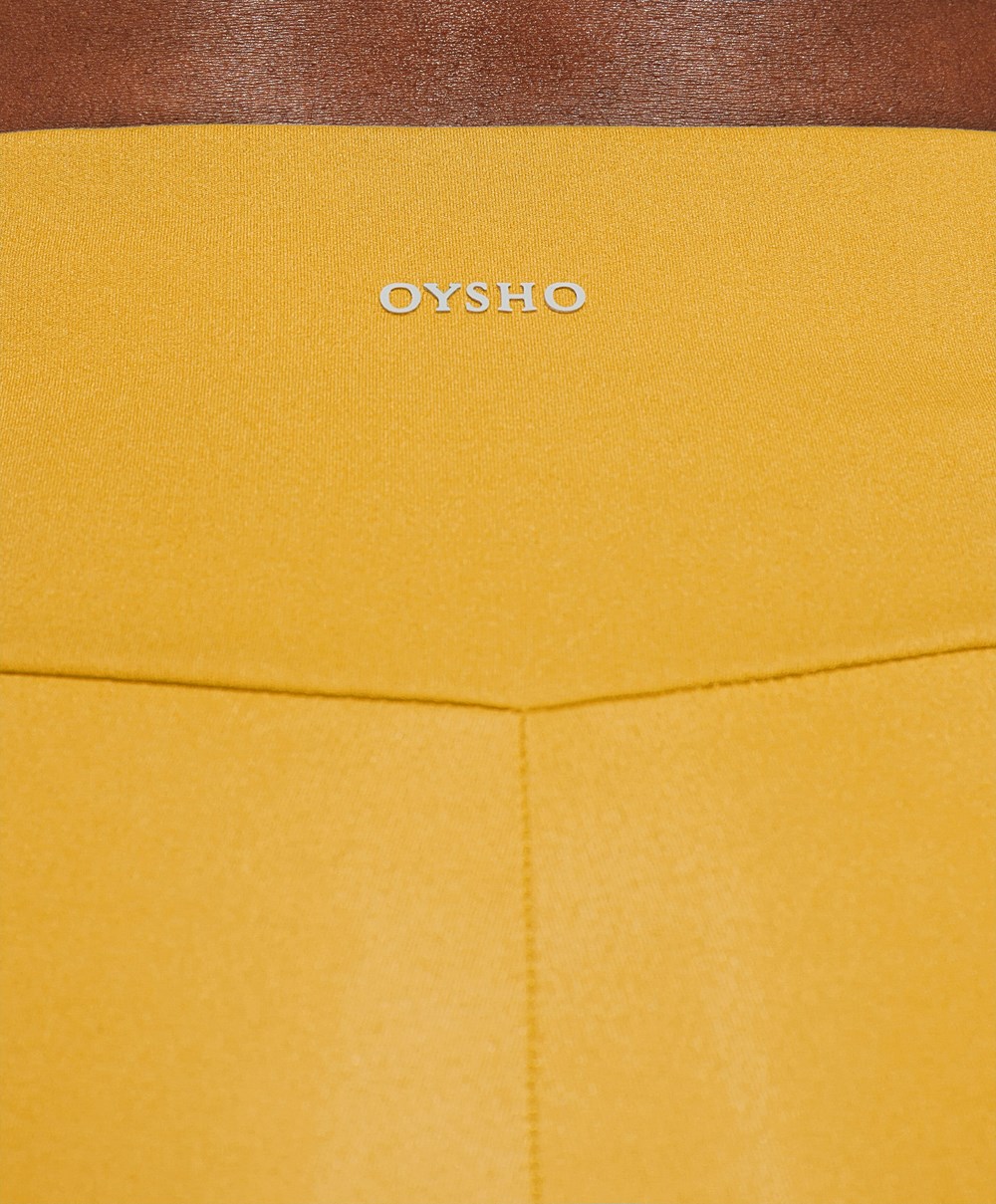 Yolk Yellow Oysho Comfortlux High-rise 10cm Hot Pants | AWUM73498