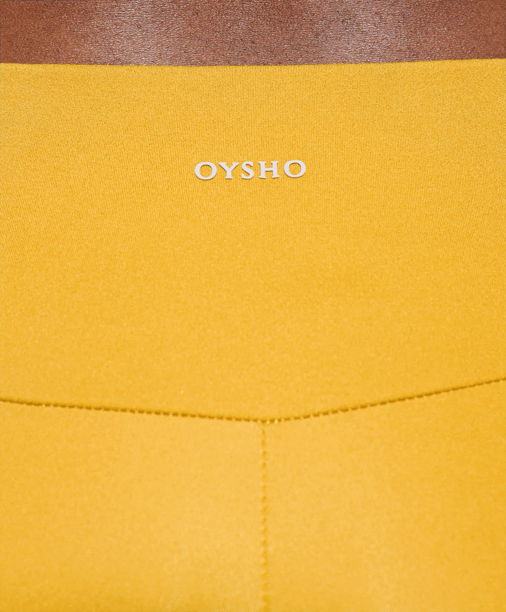 Yolk Yellow Oysho Comfortlux High-rise 25cm Cycle Leggings | FRIO61948