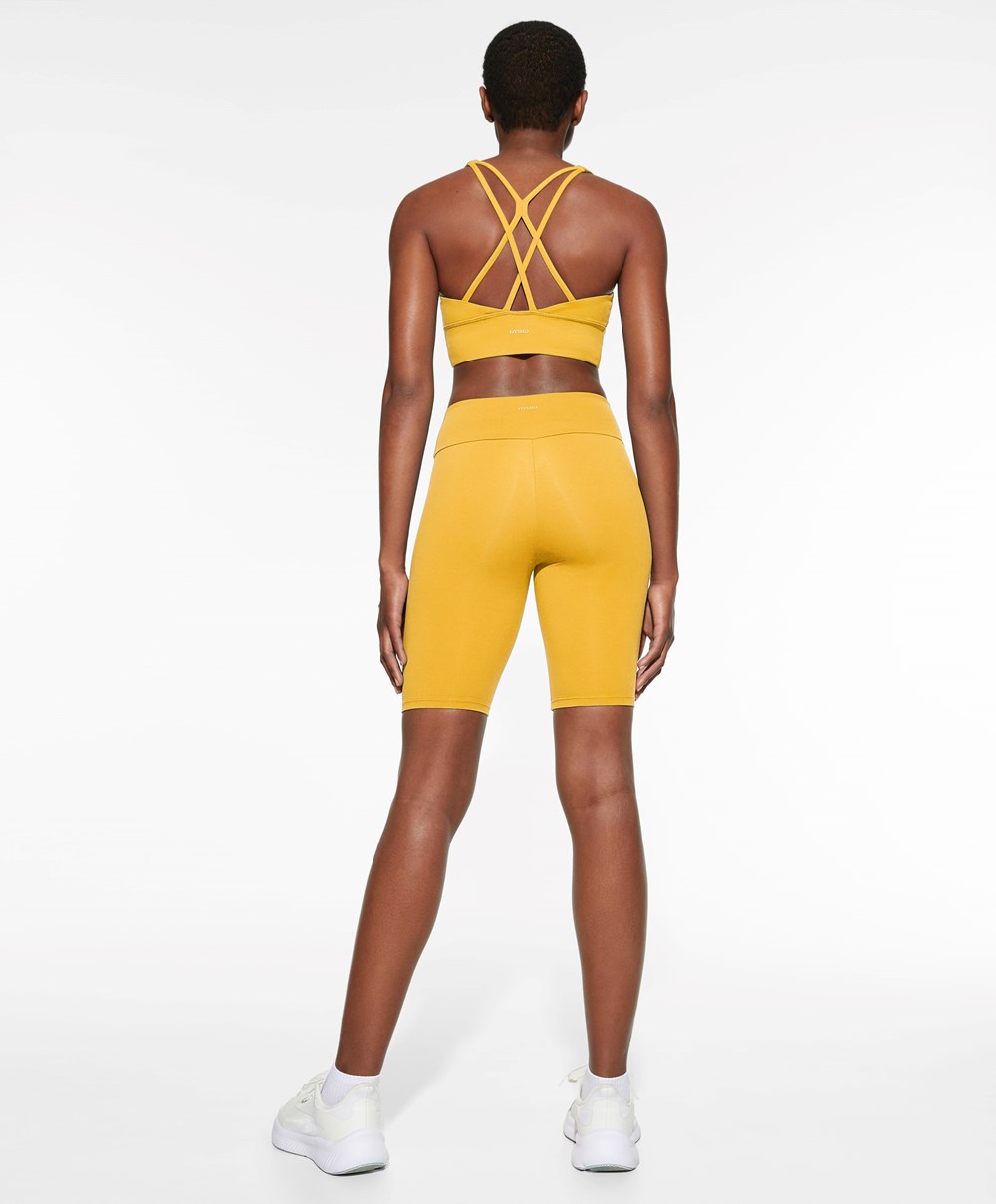 Yolk Yellow Oysho Comfortlux High-rise 25cm Cycle Leggings | FRIO61948