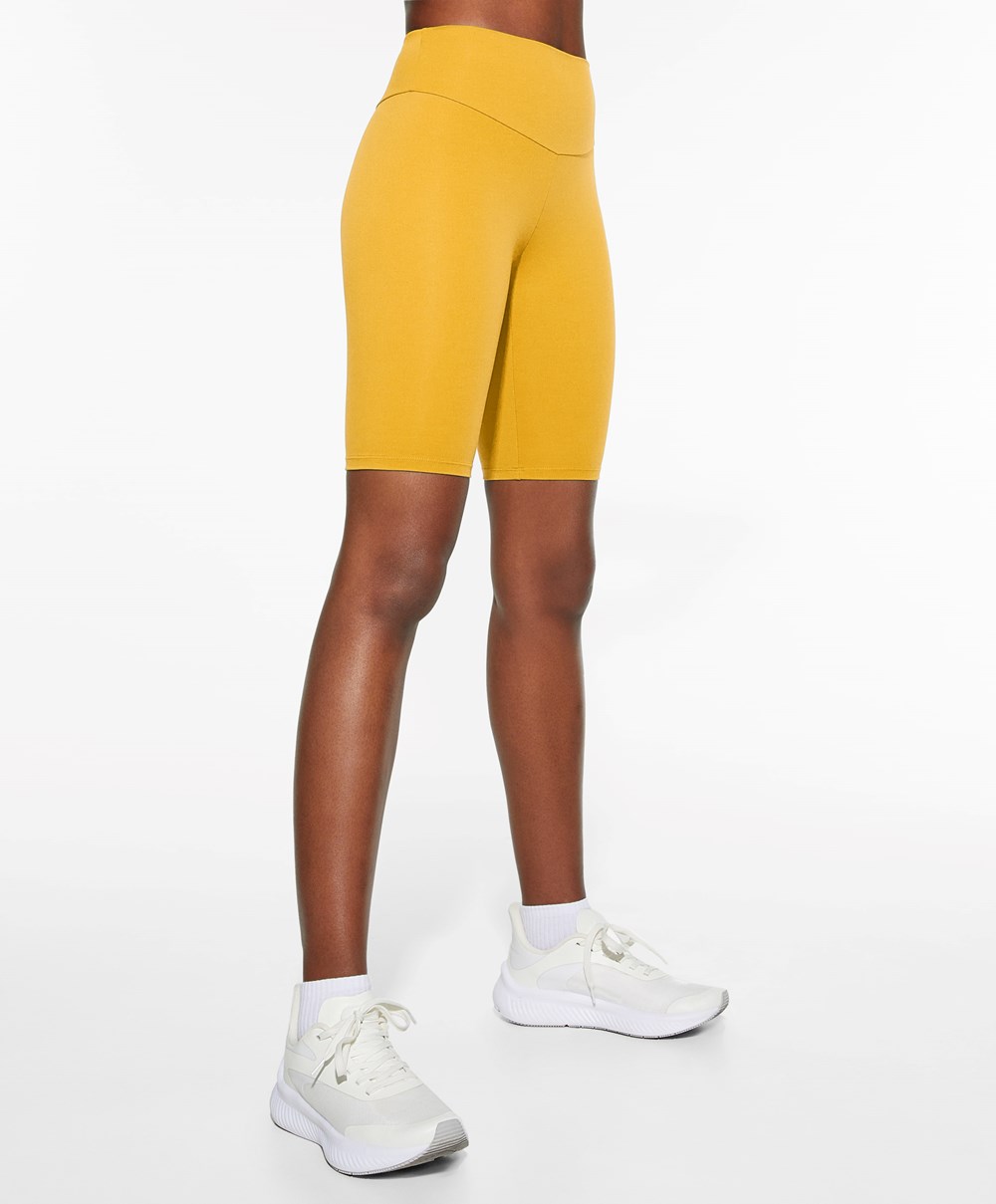 Yolk Yellow Oysho Comfortlux High-rise 25cm Cycle Leggings | FRIO61948