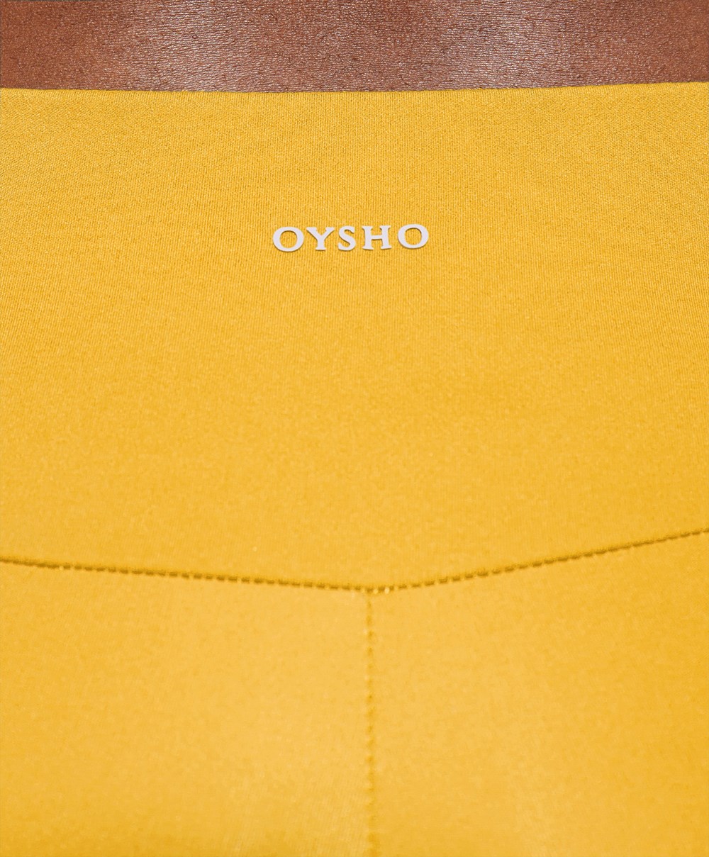 Yolk Yellow Oysho Comfortlux High-rise 25cm Cycle Leggings | OIYA58294