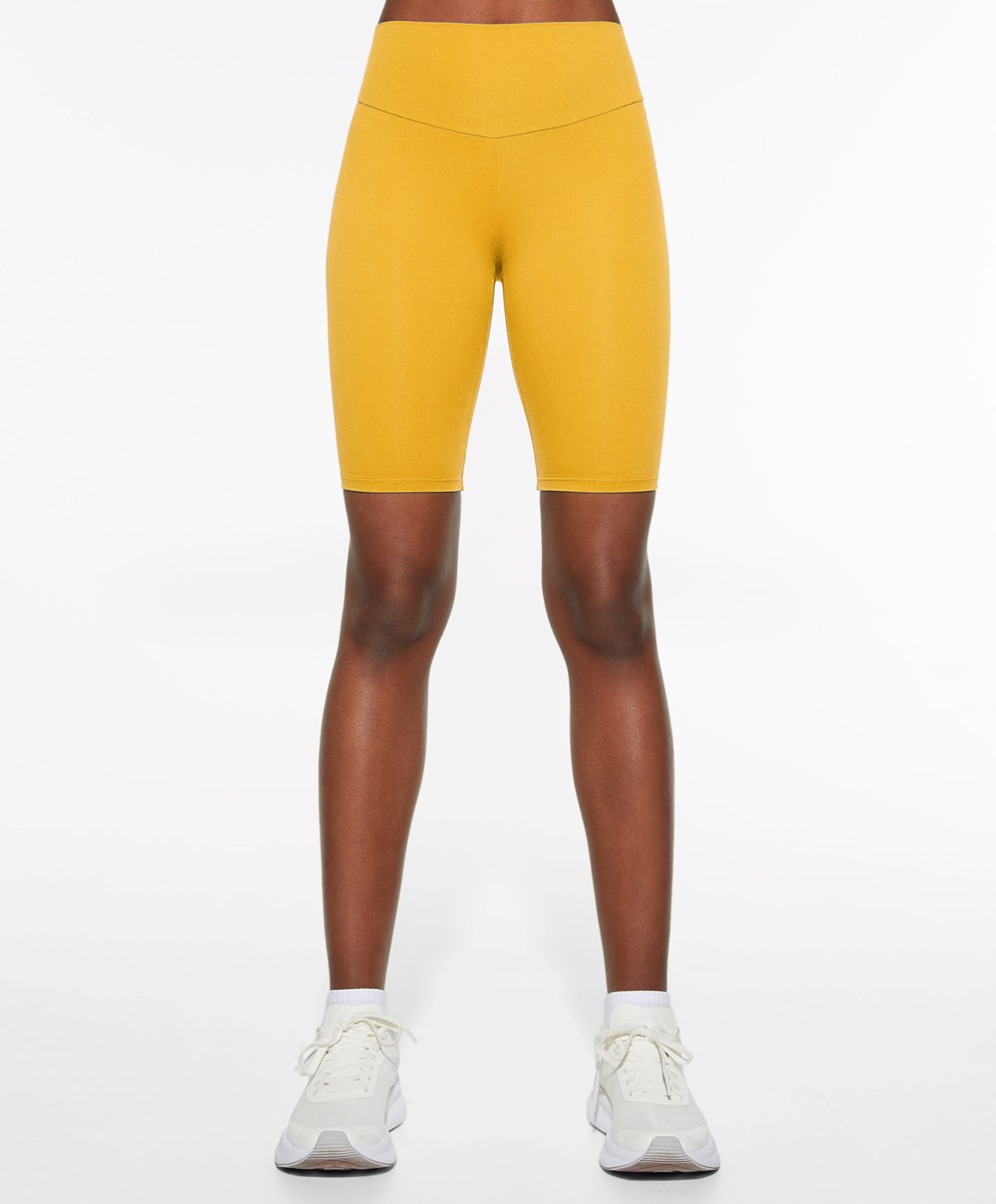 Yolk Yellow Oysho Comfortlux High-rise 25cm Cycle Leggings | OIYA58294