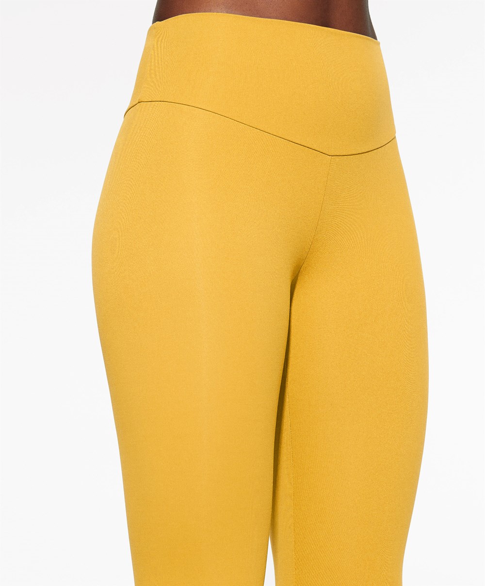 Yolk Yellow Oysho Comfortlux High-rise Ankle-length Leggings | CDGY85724