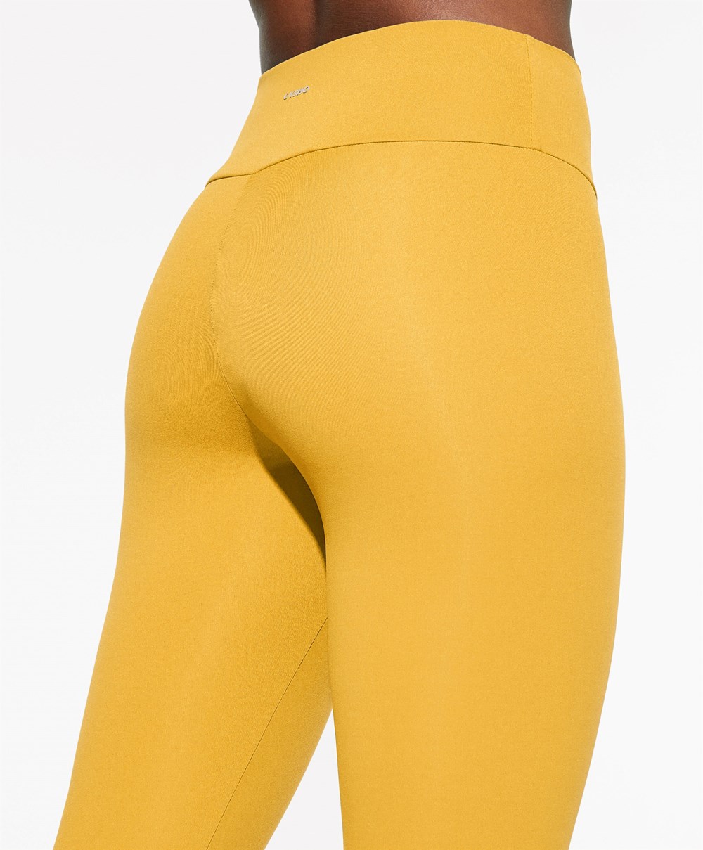 Yolk Yellow Oysho Comfortlux High-rise Ankle-length Leggings | CDGY85724