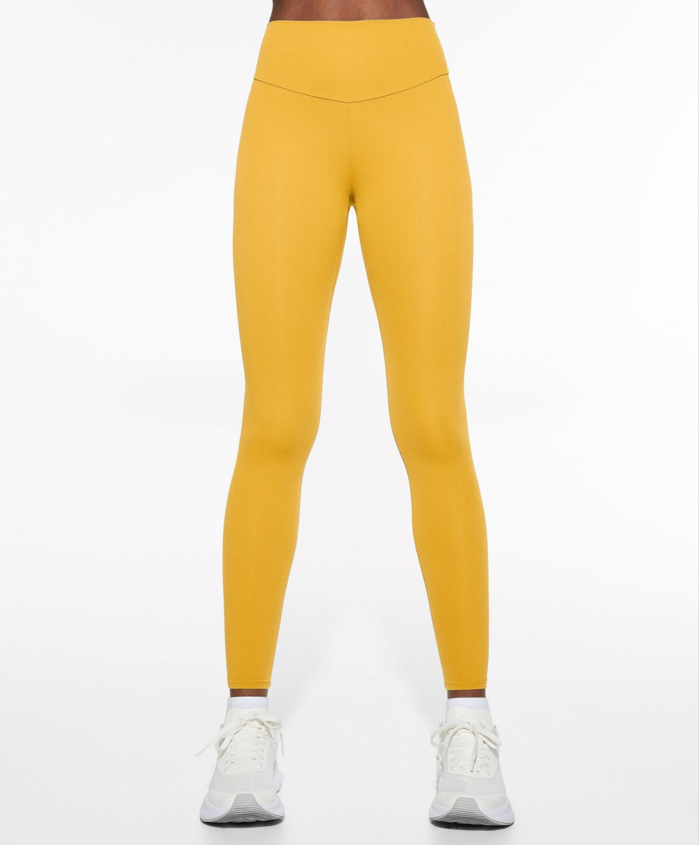 Yolk Yellow Oysho Comfortlux High-rise Ankle-length Leggings | CDGY85724