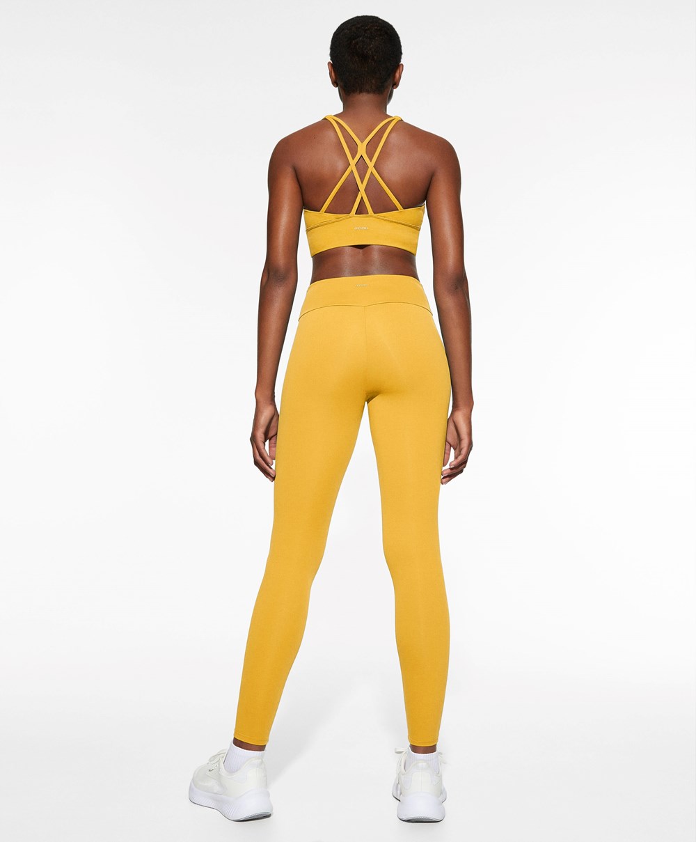 Yolk Yellow Oysho Comfortlux High-rise Ankle-length Leggings | CDGY85724